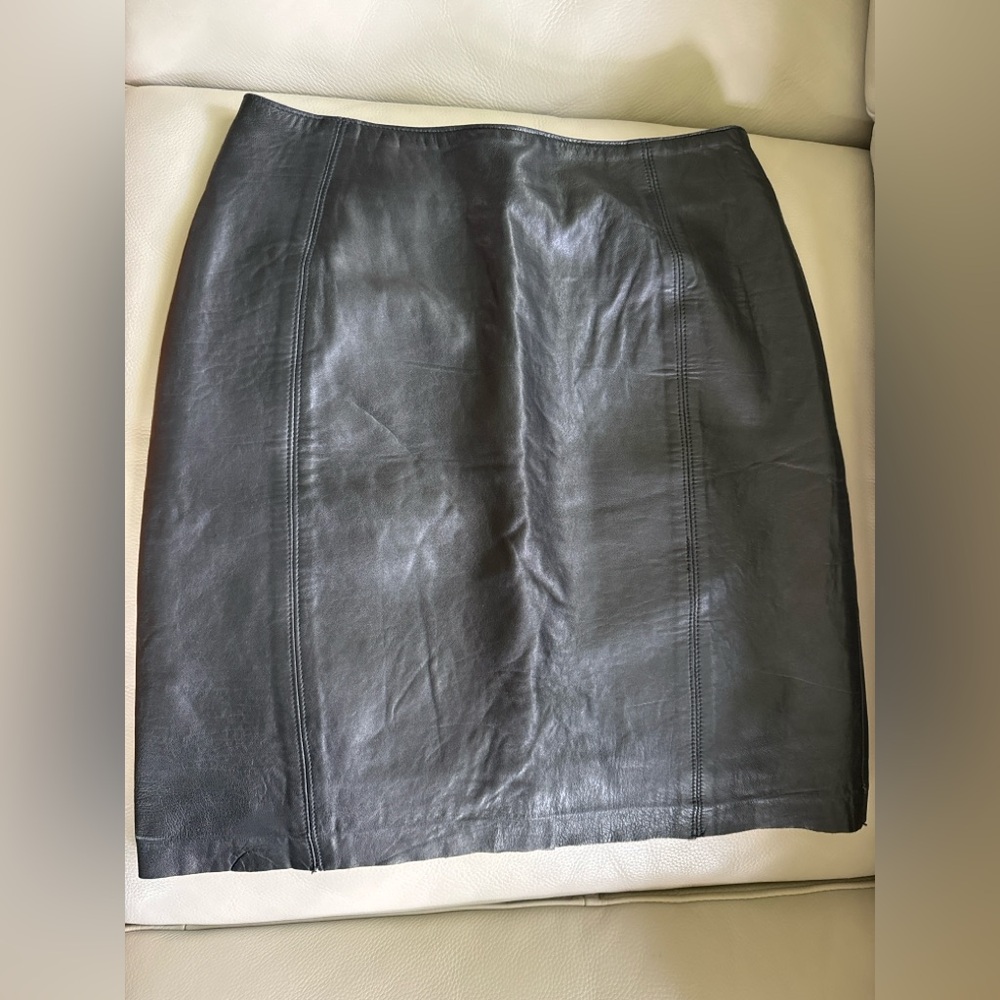 Vintage First Issue Genuine Leather Skirt Size 10